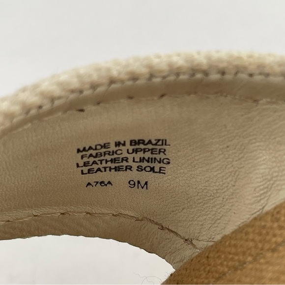 Tory Burch Cream Beige Kristen Espadrille Canvas Wedge Sandals Shoe - Size 8.5 M - Picture 8 of 11